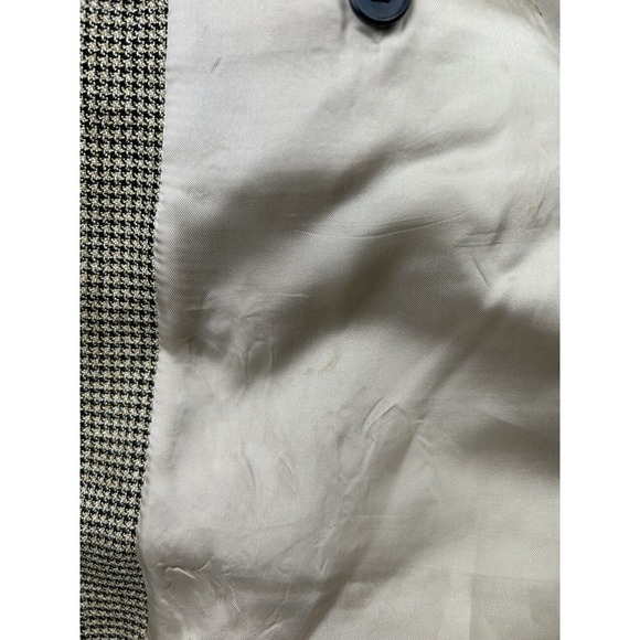 Joseph Abboud Sport Jacket Blazer Mens 42R Wool Silk Houndstooth Gold Black - Picture 15 of 16